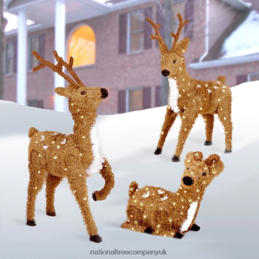 decoration | National Tree Company 24\ Resting Reindeer with Clear Lights F2L4F627